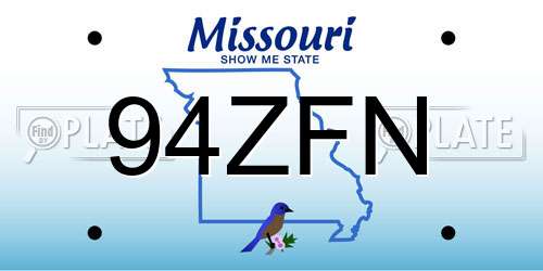 94ZFN Missouri License Plate