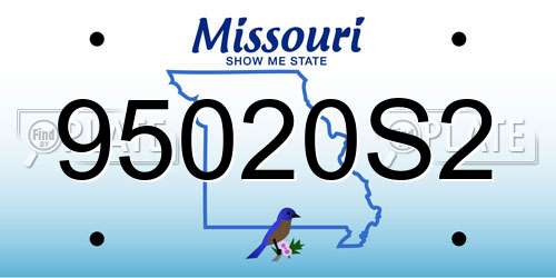 95020S2 Missouri License Plate