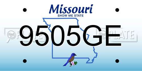 9505GE Missouri License Plate