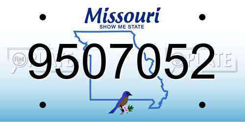 9507052 Missouri License Plate