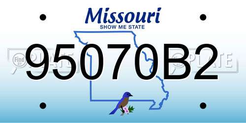 95070B2 Missouri License Plate