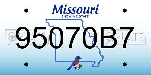 95070B7 Missouri License Plate