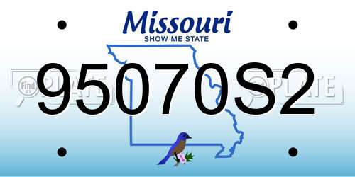 95070S2 Missouri License Plate