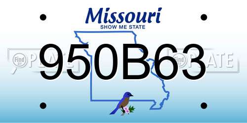 950B63 Missouri License Plate