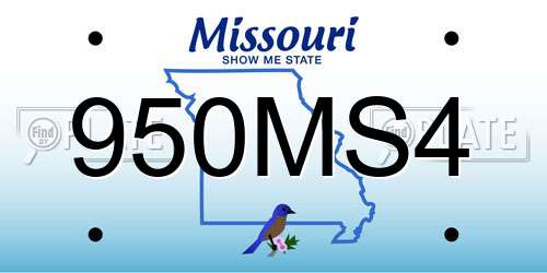 950MS4 Missouri License Plate