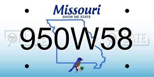 950W58 Missouri License Plate
