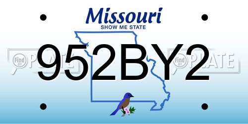 952BY2 Missouri License Plate