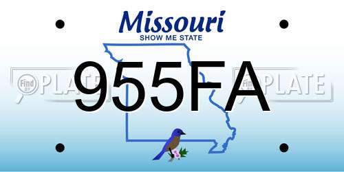 955FA Missouri License Plate