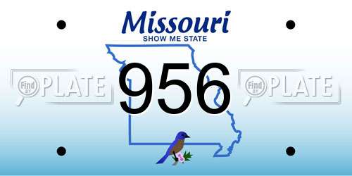 956 Missouri License Plate