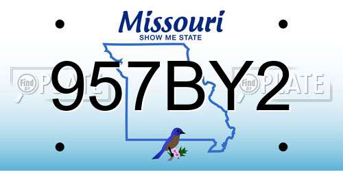 957BY2 Missouri License Plate