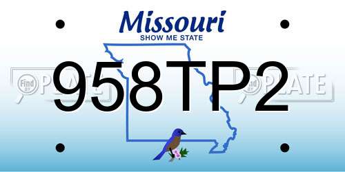 958TP2 Missouri License Plate