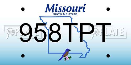 958TPT Missouri License Plate