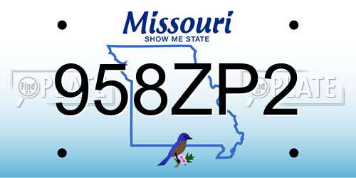958ZP2 Missouri License Plate
