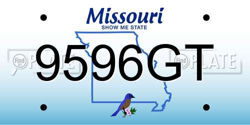 9596GT Missouri License Plate