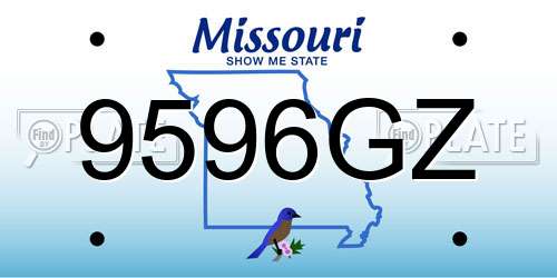 9596GZ Missouri License Plate