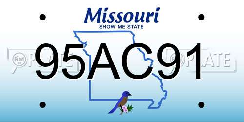 95AC91 Missouri License Plate