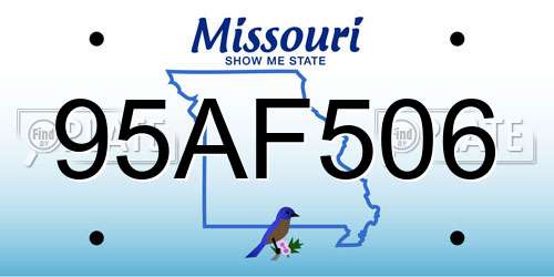 95AF506 Missouri License Plate