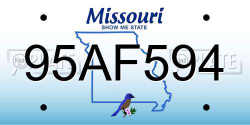 95AF594 Missouri License Plate