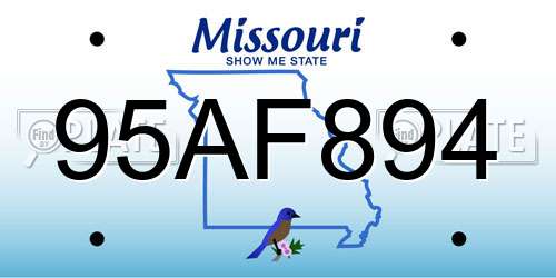 95AF894 Missouri License Plate