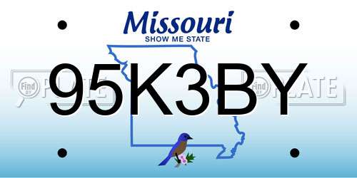 95K3BY Missouri License Plate