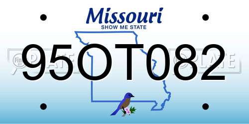 95OT082 Missouri License Plate
