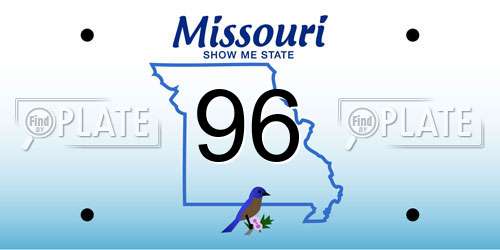 96 Missouri License Plate