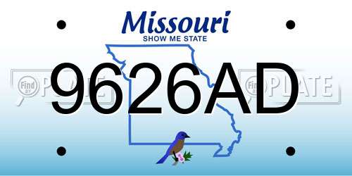 9626AD Missouri License Plate
