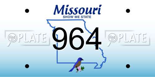 964 Missouri License Plate