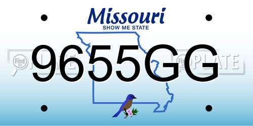9655GG Missouri License Plate