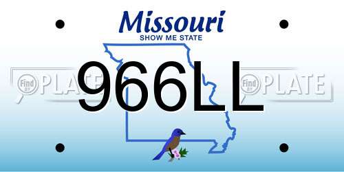 966LL Missouri License Plate