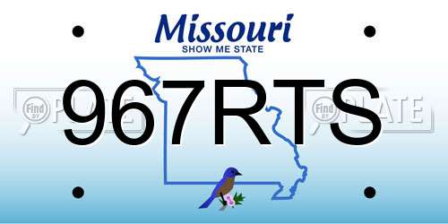 967RTS Missouri License Plate