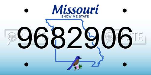 9682906 Missouri License Plate