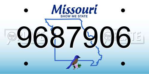 9687906 Missouri License Plate