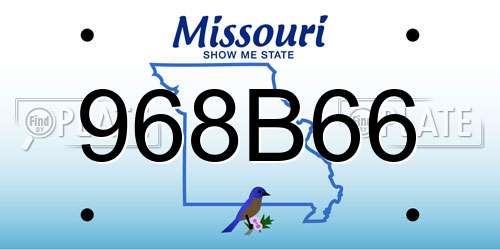 968B66 Missouri License Plate