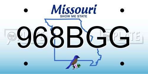 968BGG Missouri License Plate