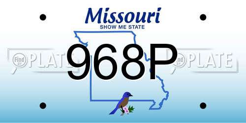 968P Missouri License Plate