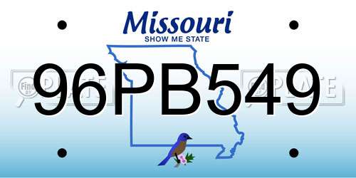 96PB549 Missouri License Plate