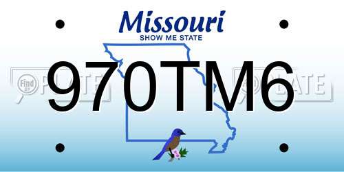 970TM6 Missouri License Plate