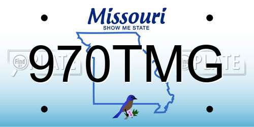 970TMG Missouri License Plate