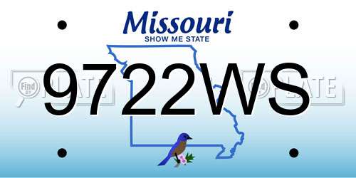 9722WS Missouri License Plate