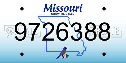 9726388 Missouri License Plate