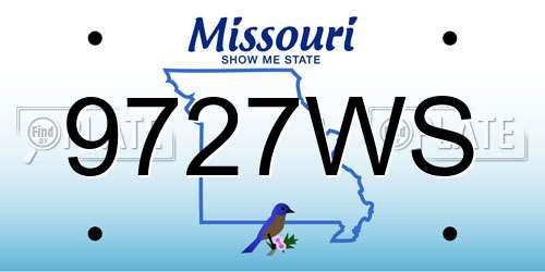 9727WS Missouri License Plate