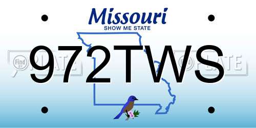 972TWS Missouri License Plate