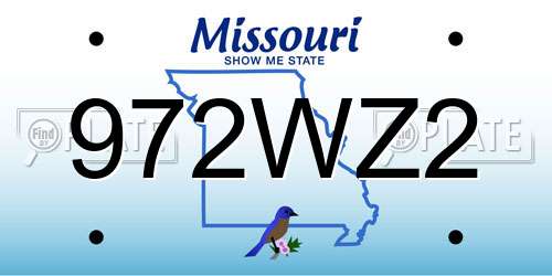 972WZ2 Missouri License Plate