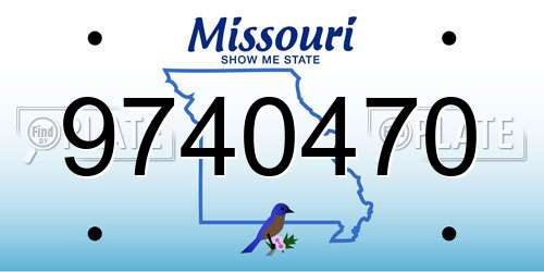 9740470 Missouri License Plate