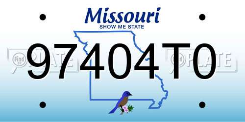97404T0 Missouri License Plate
