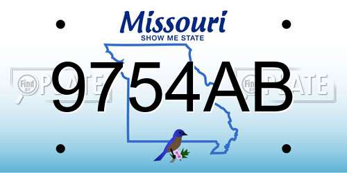 9754AB Missouri License Plate