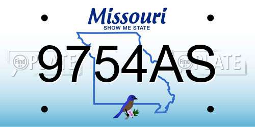9754AS Missouri License Plate