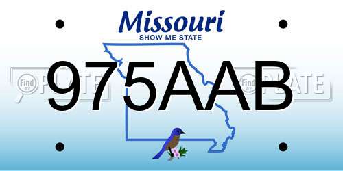 975AAB Missouri License Plate