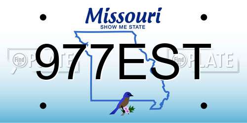 977EST Missouri License Plate